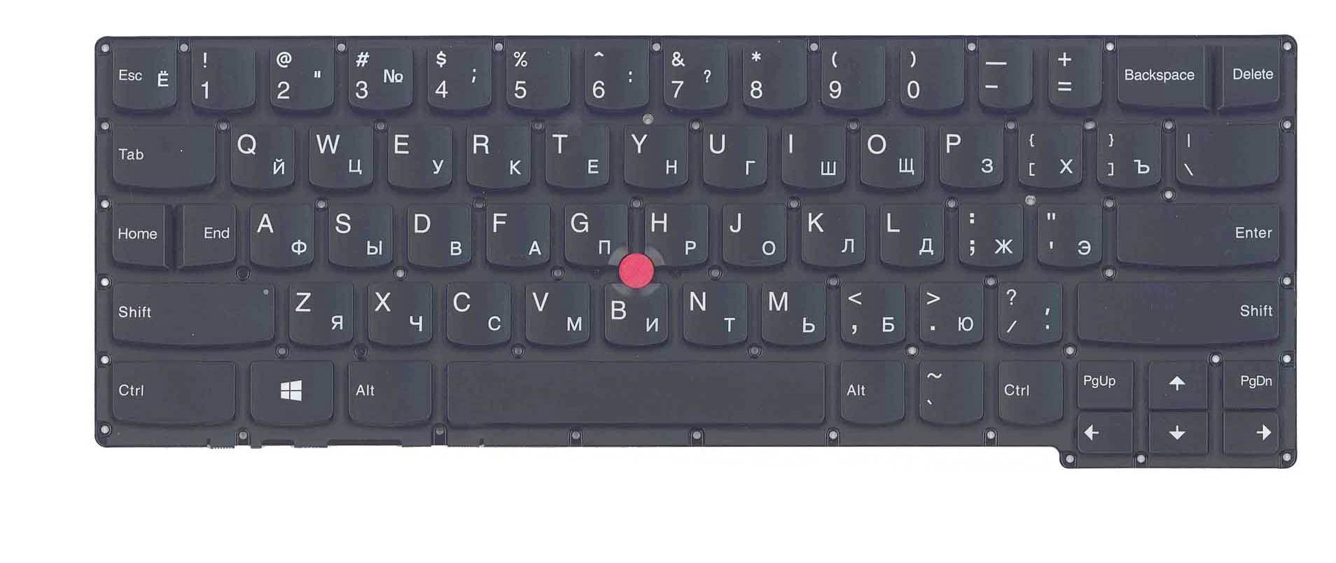 Клавиатура для ноутбука Lenovo ThinkPad carbon Gen 2 2014 X1 с подсветкой Light с указателем Point Stick No Frame Black