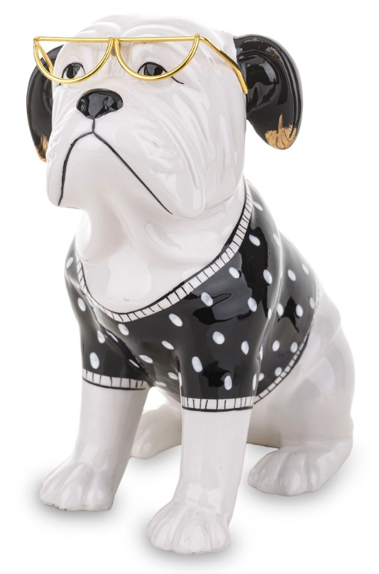 Статуетка декоративна керамічна ART-POL Бульдог в окулярах (141486) - фото 3