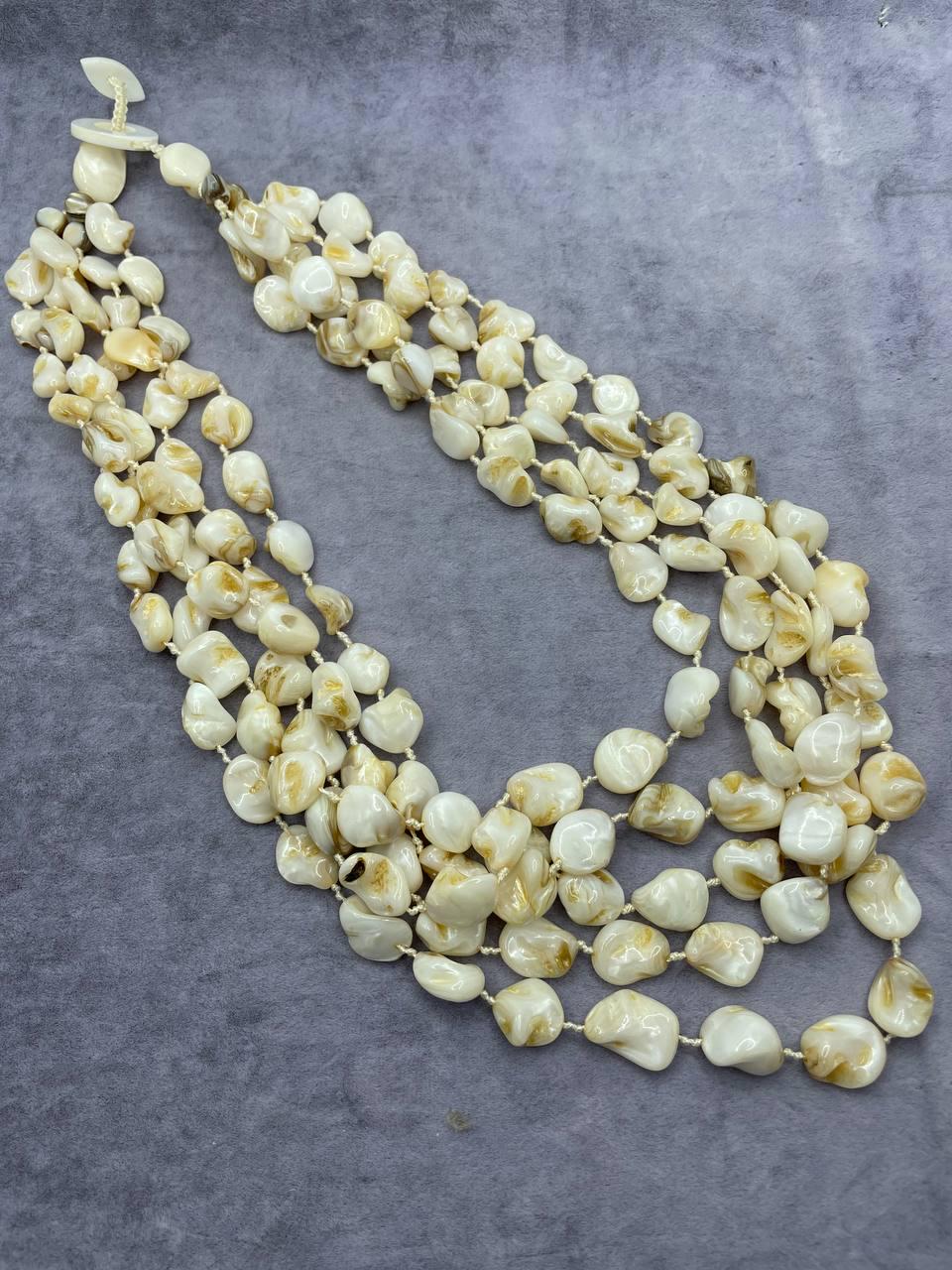 Кольє перламутр 50 см Білий (1332)