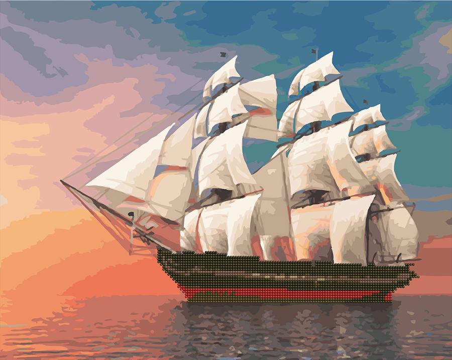 Картина по номерам Brushme Парусник на рассвете 40x50 см (BGZS1190)