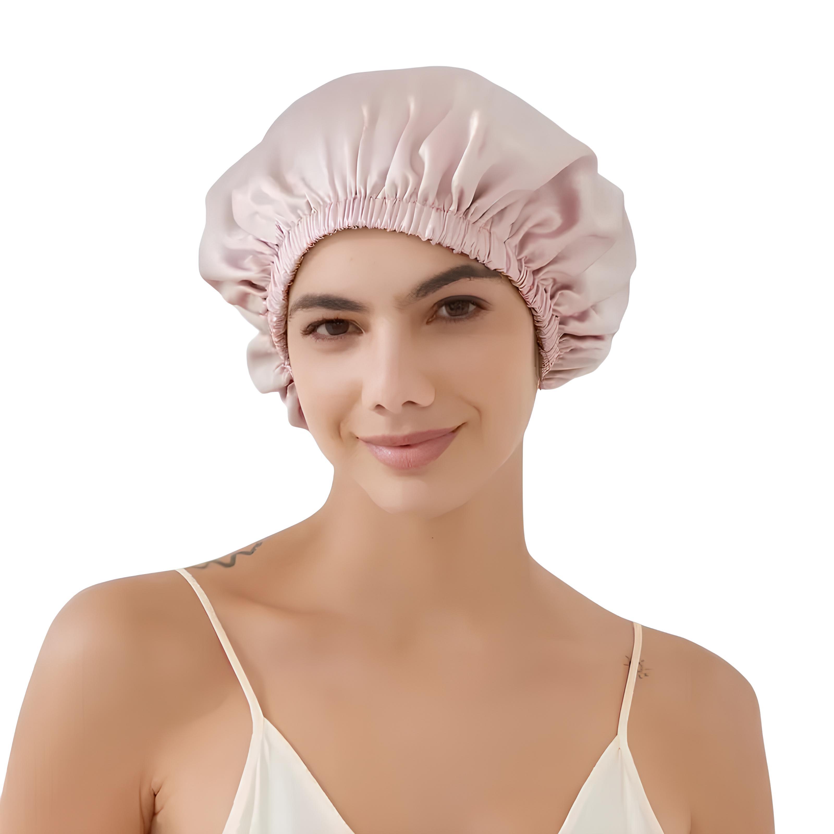 Шапочка двойная шелковая для сна с регулируемой резинкой Розовый (8877882)