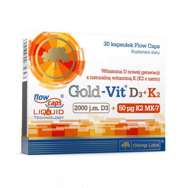 Мультивитамины для спорта Olimp Nutrition Gold-Vit D3+K2 2000 IU 30 Caps Мультивитамины для спорта Olimp Nutrition Gold-Vit D3+K2 2000 IU 30 Caps