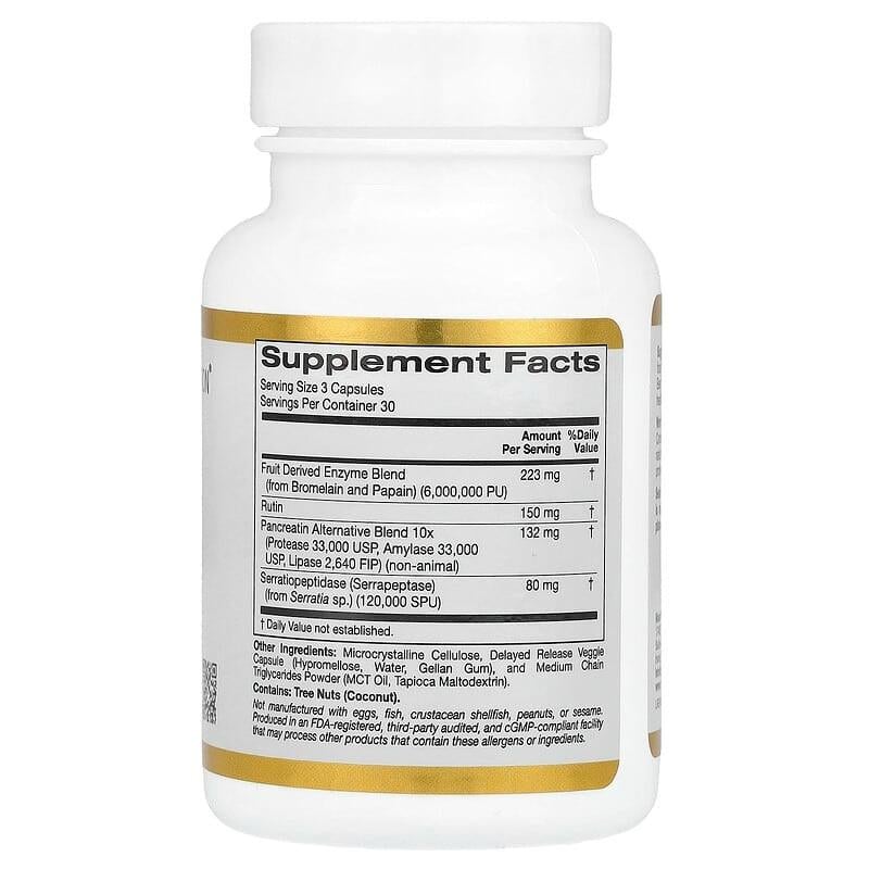 Ферменти широкого спектра California Gold Nutrition Proteolytic Enzymes протеолітичні ензими 90 капс. (1440997049) - фото 2