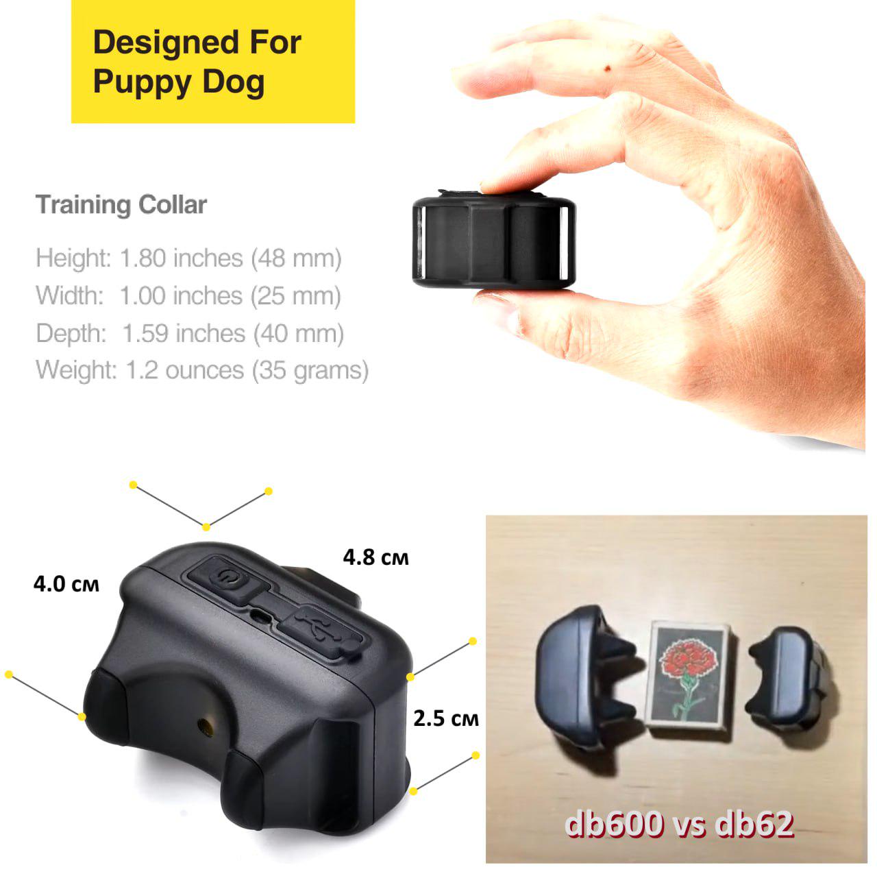 Нашийник електронний дресирувальний DOBE DB60 mini від гавкання для маленьких собак від 2,3 кг (048.2) - фото 4 Нашийник електронний дресирувальний DOBE DB60 mini від гавкання для маленьких собак від 2,3 кг (048.2) - фото 4
