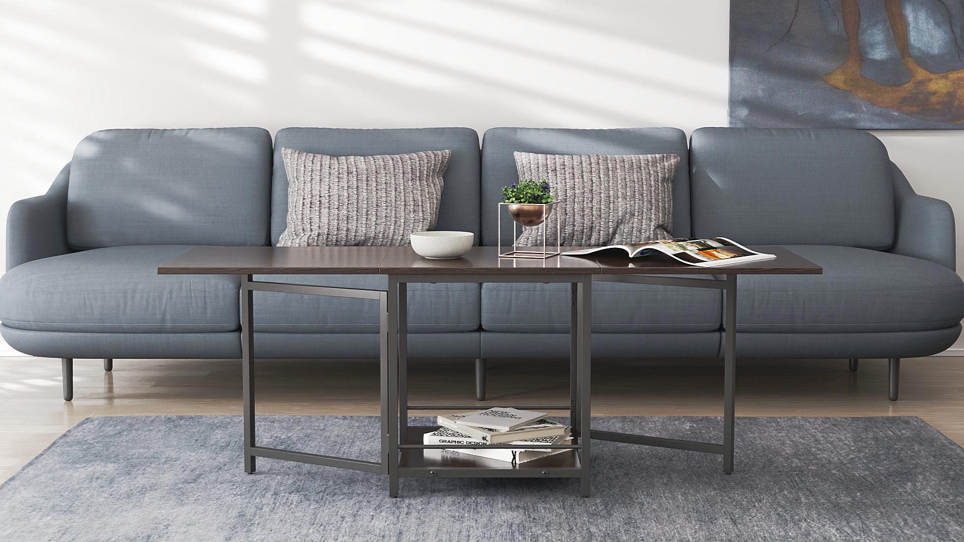 Стол журнальный трансформер Ferrum-decor Куб Комбо металл/ДСП 16 мм 650x540x532x500 мм Черный/Венге Магия (FRD-105313) - фото 4