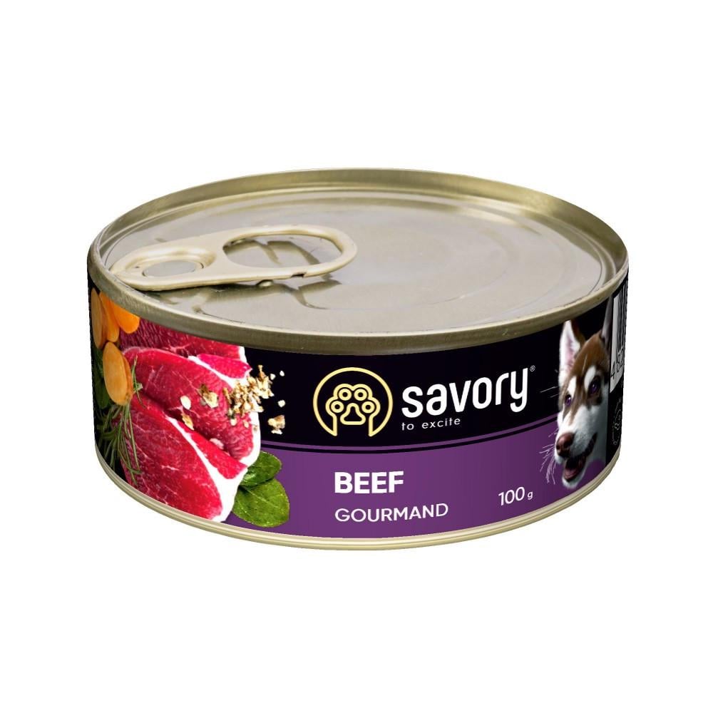 Корм влажный Savory Dog Gourmand Beef паштет для взрослых собак всех пород с говядиной 100 г (4820232630419) Корм влажный Savory Dog Gourmand Beef паштет для взрослых собак всех пород с говядиной 100 г (4820232630419)