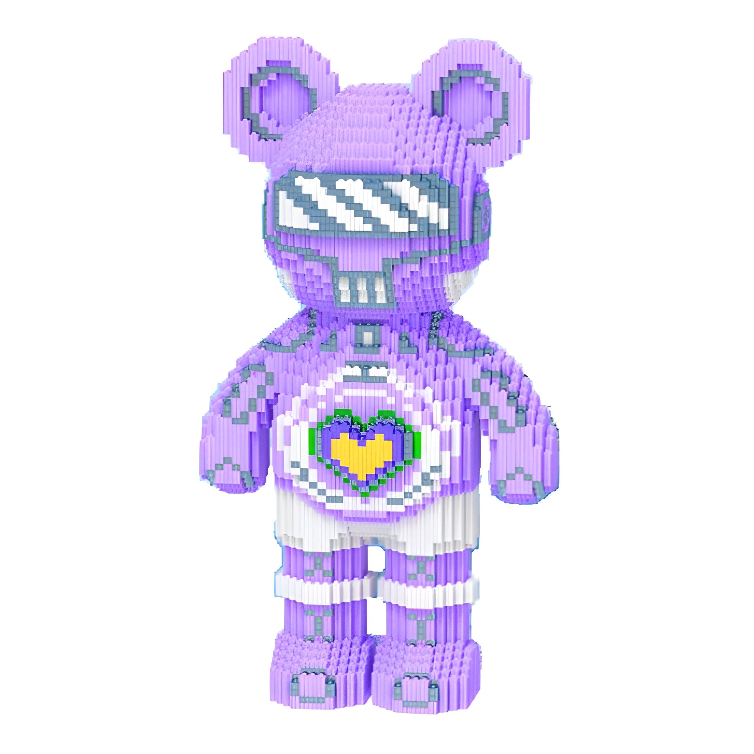 Конструктор Magic Blocks Медведь Bearbrick фиолетовый 4031 деталь (9004)