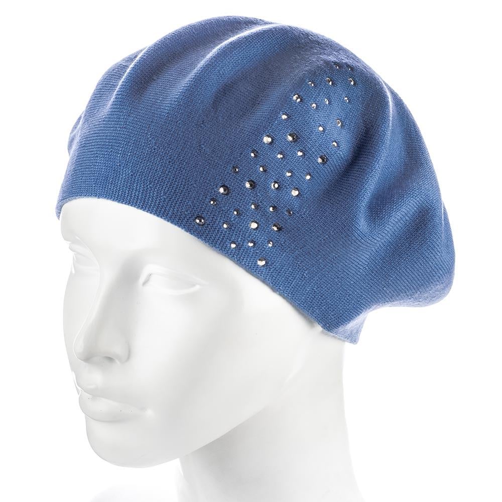 Берет женский Zolly ZH239 полушерстяной тонкой вязки двойной Деним (130450)