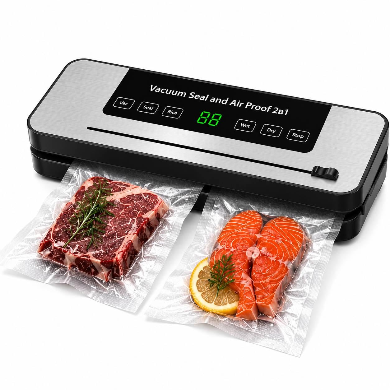 Вакуумный упаковщик Vacuum Seal 2в1 для сухих и влажных продуктов (M1034)