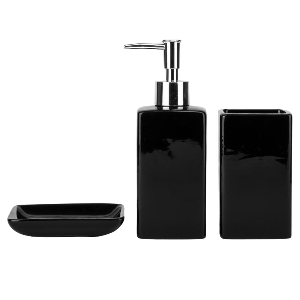 Набор для ванной комнаты Elisey Снежная чистота 18 см Черный (9190-002) - фото 1 Набор для ванной комнаты Elisey Снежная чистота 18 см Черный (9190-002) - фото 1