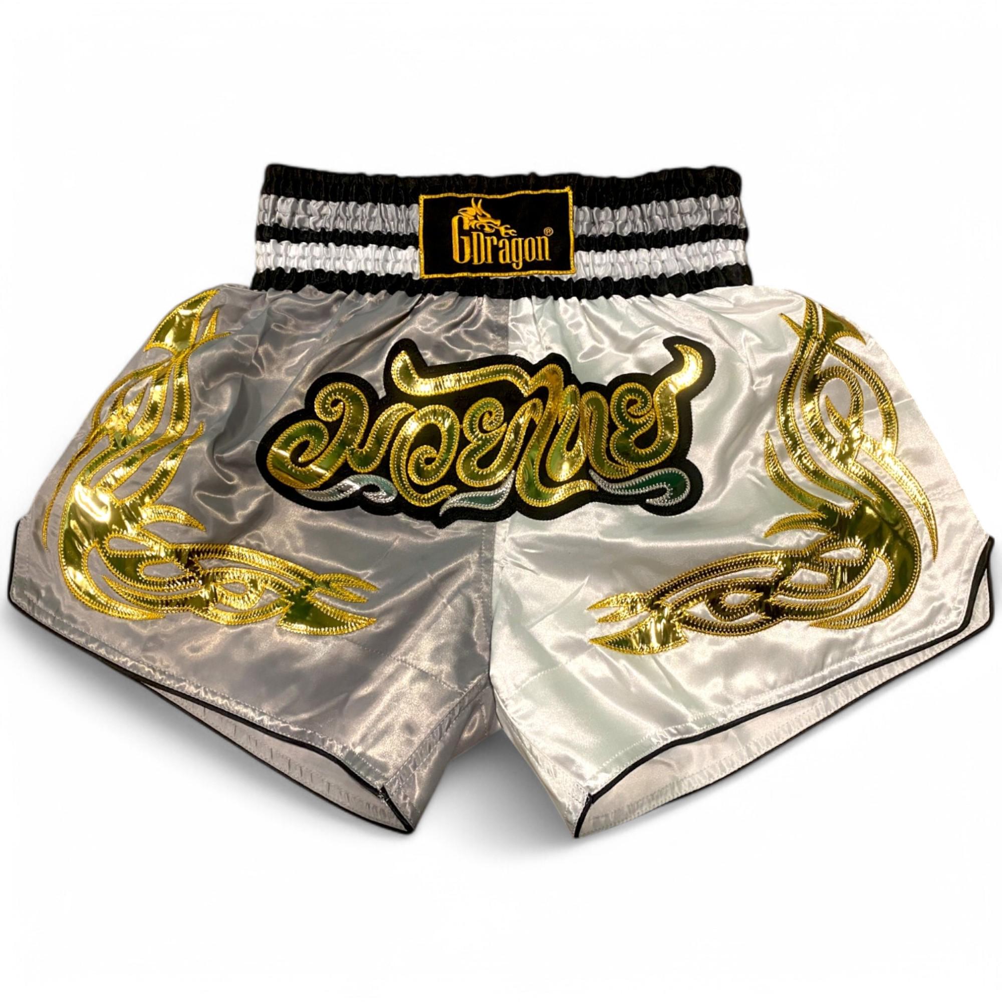 Шорты для тайского бокса GDragon Sport мужские Серо-белый (4_1_XL_4)