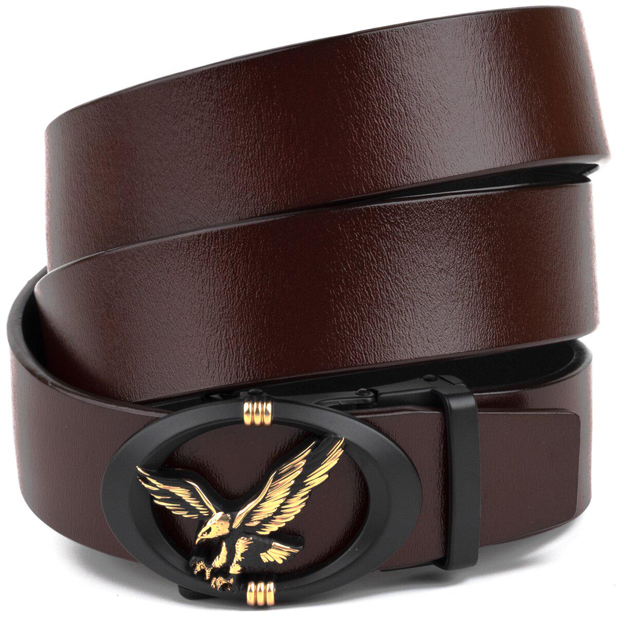 Ремень мужской Vintage 20298 с автоматической пряжкой Коричневый