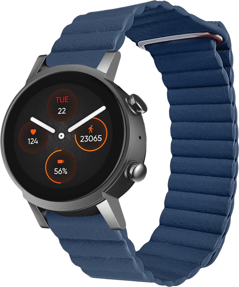 Ремінець шкіряний Genis для Mobvoi TicWatch E3 Blue (26756-28)