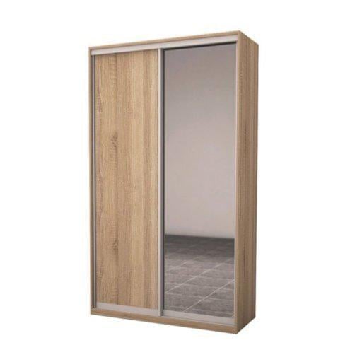 Шкаф купе двухдверный МФ Модерн ДСП зеркало 100х60 см Дуб Сонома/Трюфель