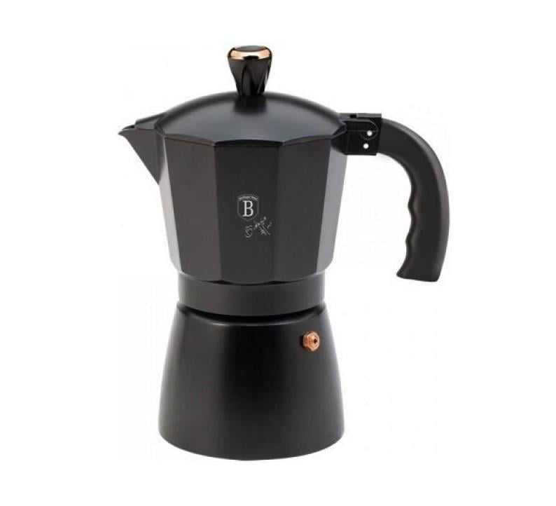 Гейзерна кавоварка Berlinger Haus Black Rose Collection з алюмінію на 3 чашки
