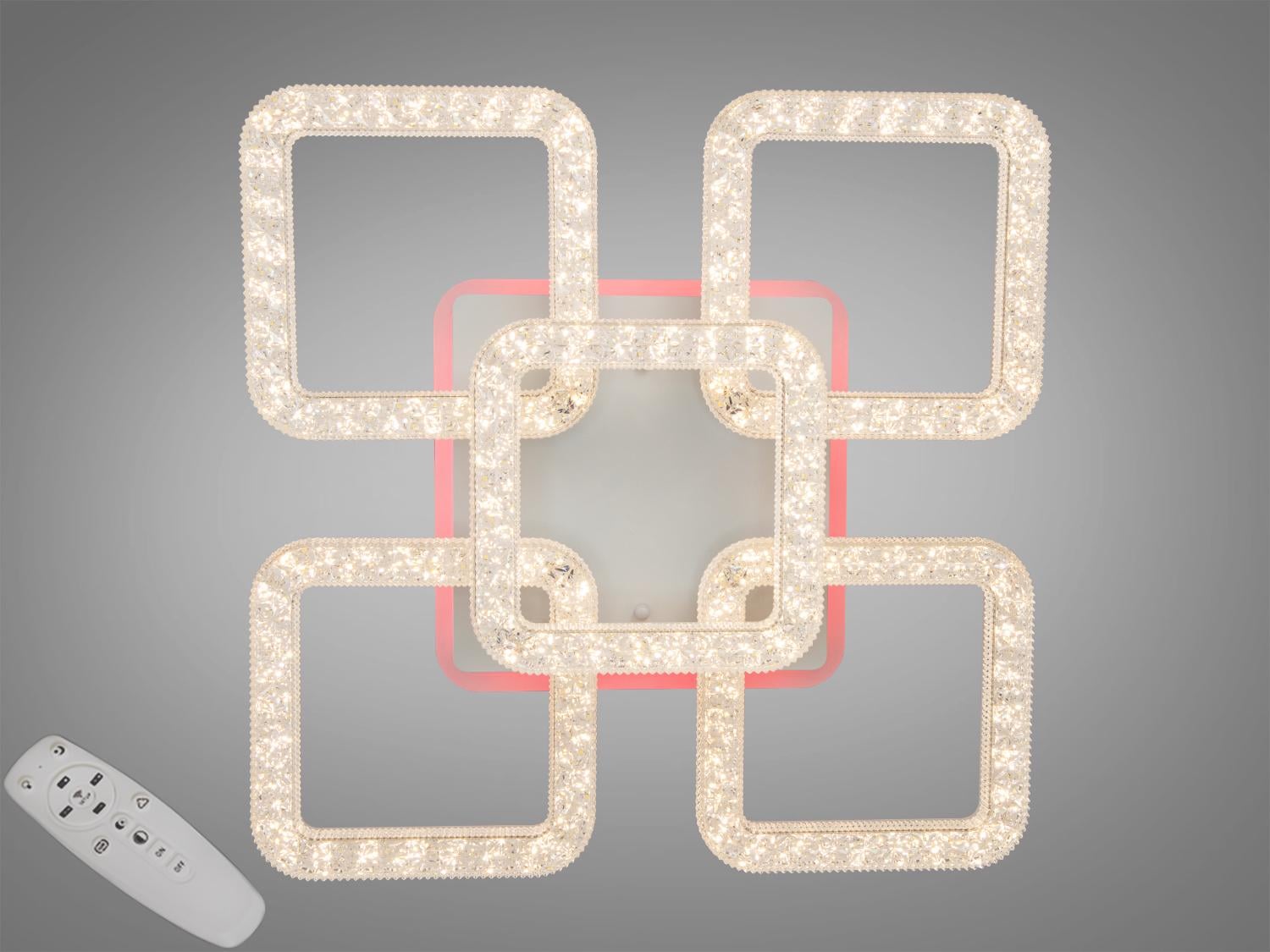 Люстра потолочная LED подсветка/диммер/пульт 80W Белый (2205/4+1WH 3col dim)