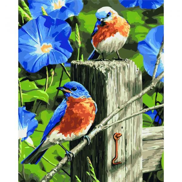 Набор для росписи по номерах Идейка Тварини птицы Весенние гости 40х50 см (КНО4090-mt)