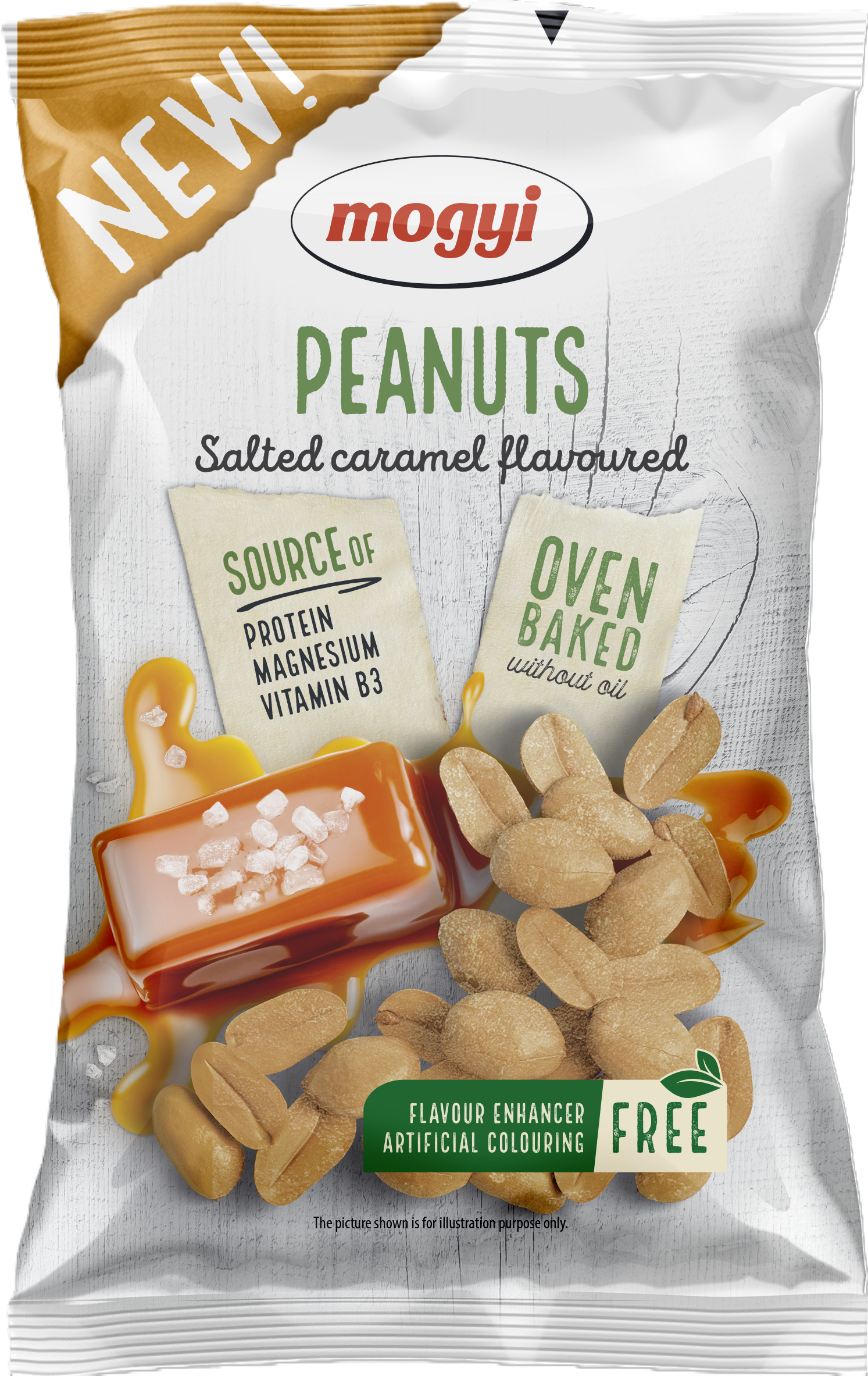 Арахис подсоленный Mogyi сухо обжаренный подсоленный со вкусом карамели 130 г (10065)