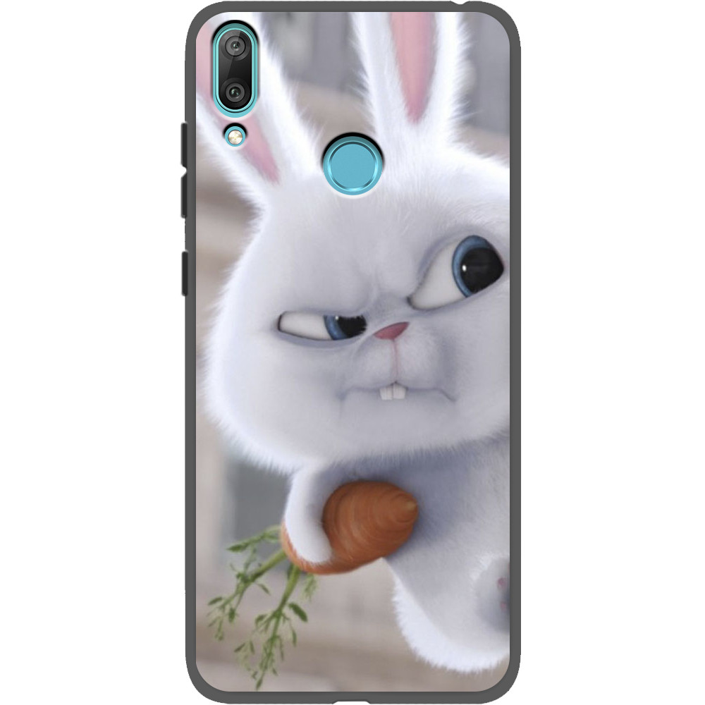 Чехол Boxface Huawei Y7 2019 Rabbit Snowball Черный силикон (36044-up1116-37011)