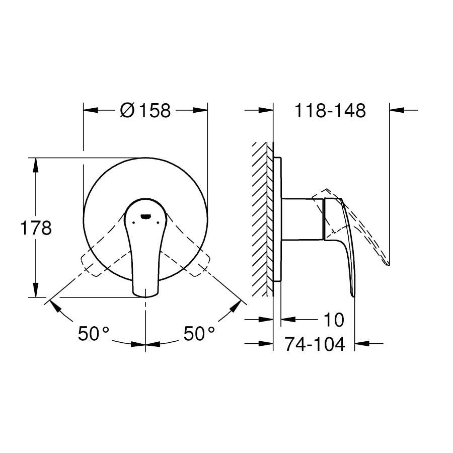 Змішувач для душу Grohe EUROSMART New 24042003 прихованого монтажу (101162) - фото 2