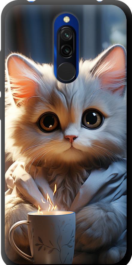 Чехол на Xiaomi Redmi 8 White cat (5646b-1806-42517)