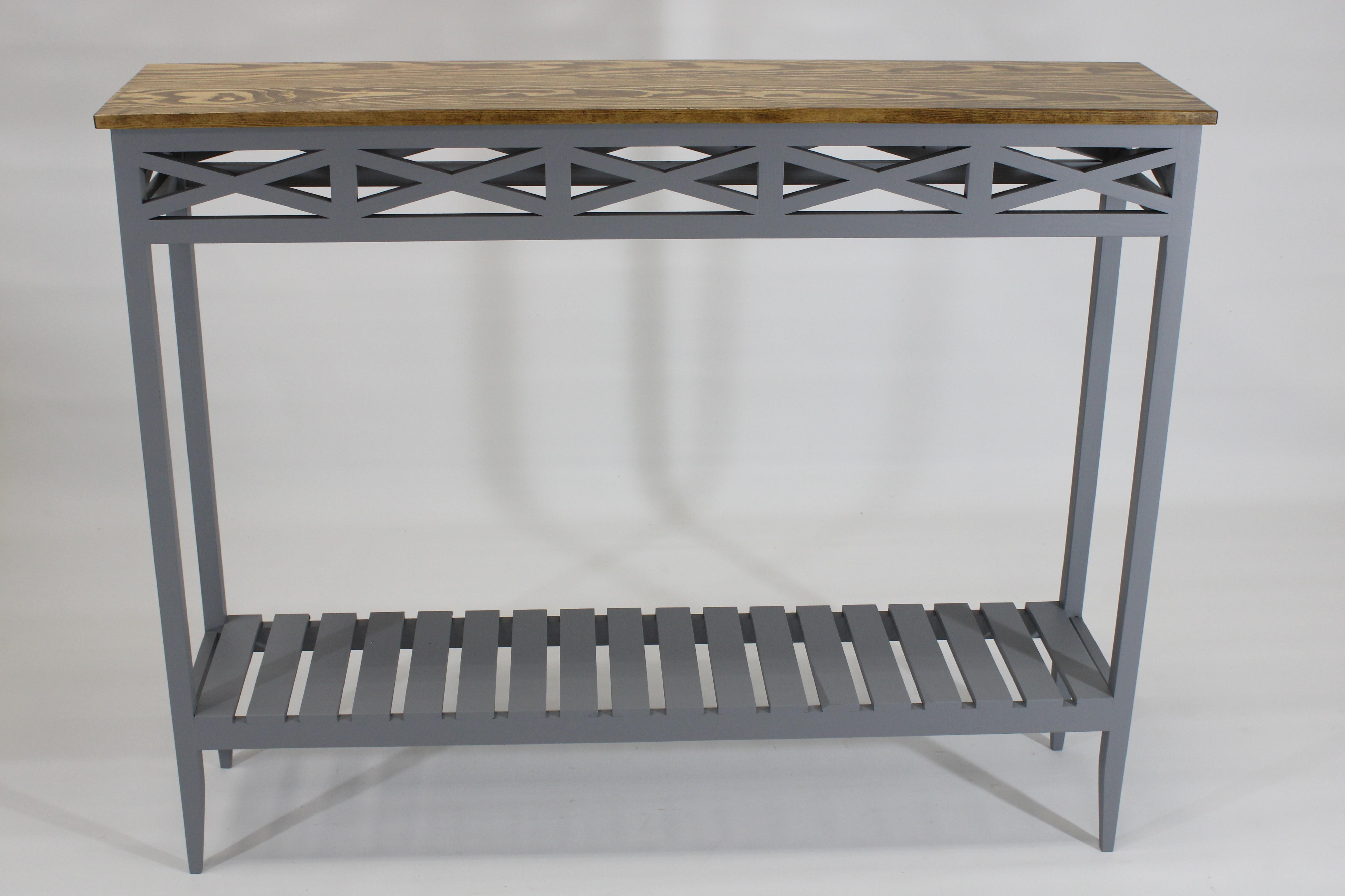 Столик консольный Древоделя Версаль 5К 90x113x26 см Серый/Орех светлый (071527)