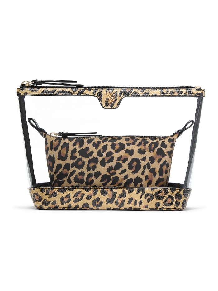 Набір косметичок Victoria's Secret 2-piece Makeup Bag Леопардовий (23051818) Набір косметичок Victoria's Secret 2-piece Makeup Bag Леопардовий (23051818)