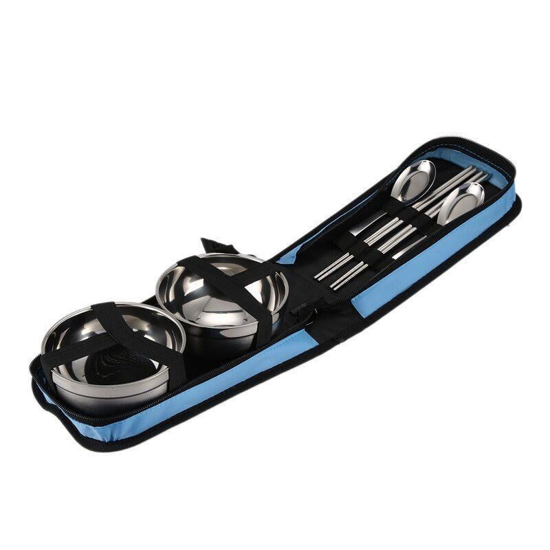 Туристичний набір посуду Supretto в сумці на 2 персони Блакитний