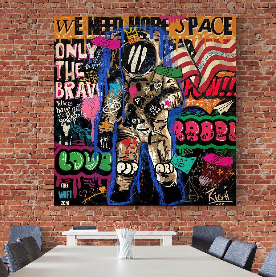 Картина на холсте HolstPrint Астронавт NASA 70х70 см