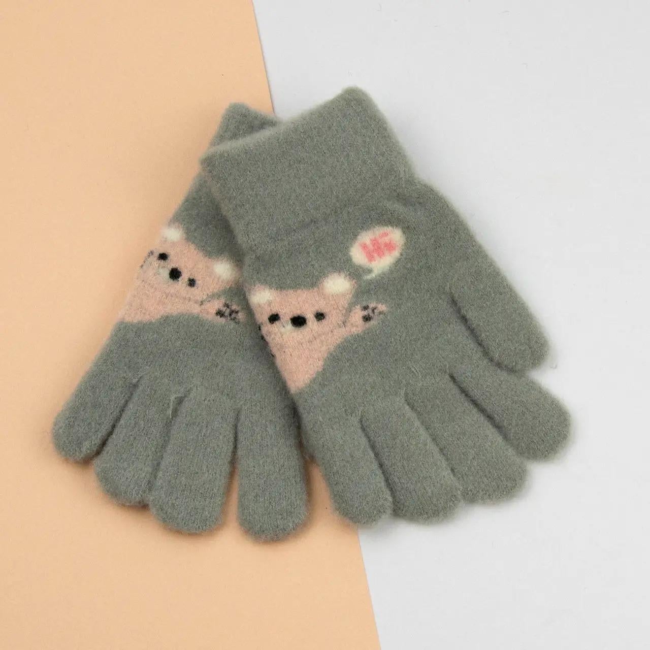 Детские перчатки зимние 5-8 лет р. 14 Серый (24-8-006) Детские перчатки зимние 5-8 лет р. 14 Серый (24-8-006)