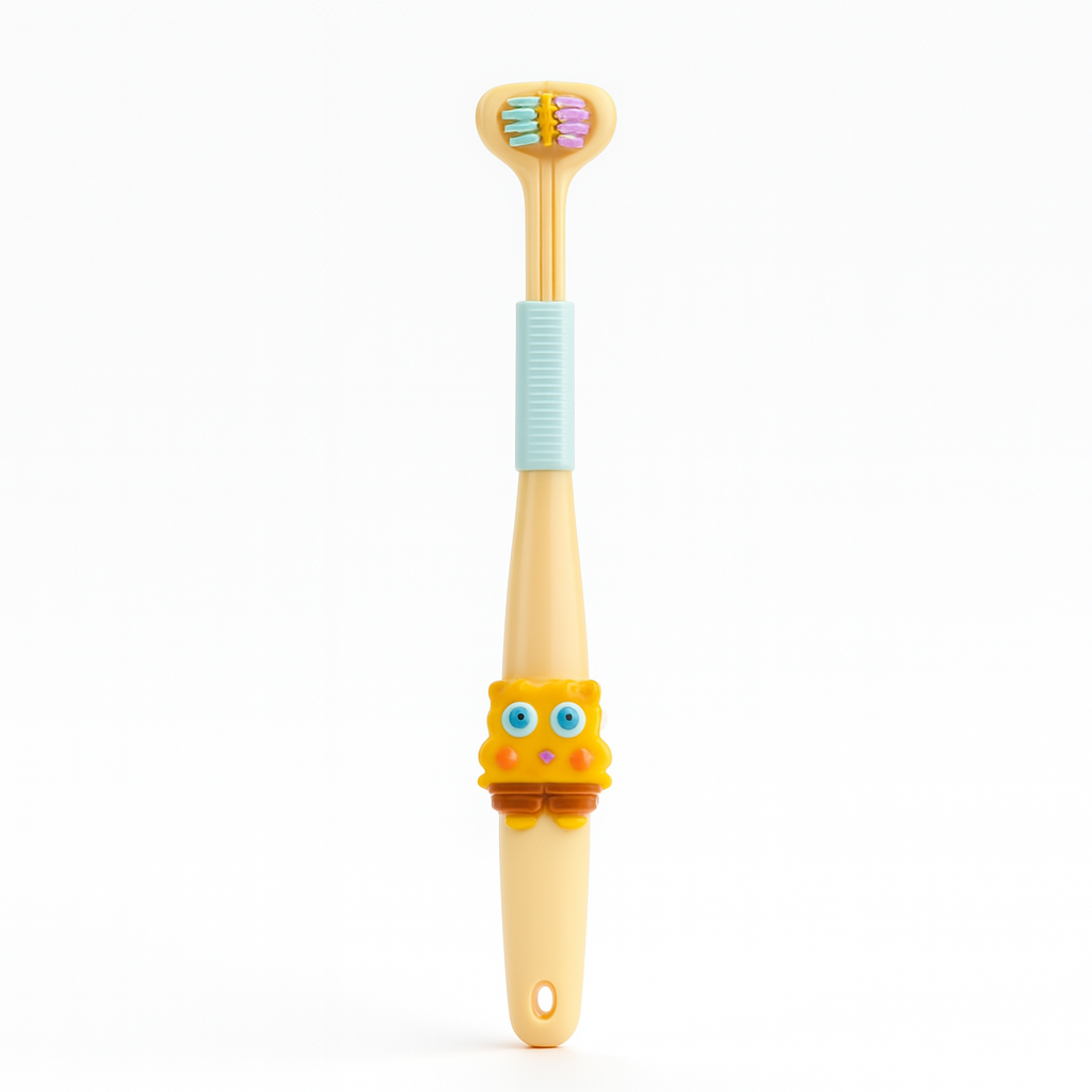 Зубна щітка YaLina тристороння дитяча з фігуркою Спанч Боб SpongeBob SquarePants Жовтий (0548)