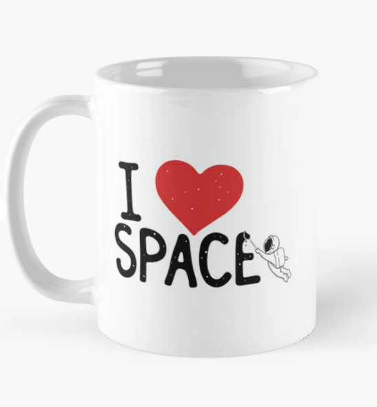 Чашка керамическая с принтом "I love space" 330 мл Белый (ПН229Ч)