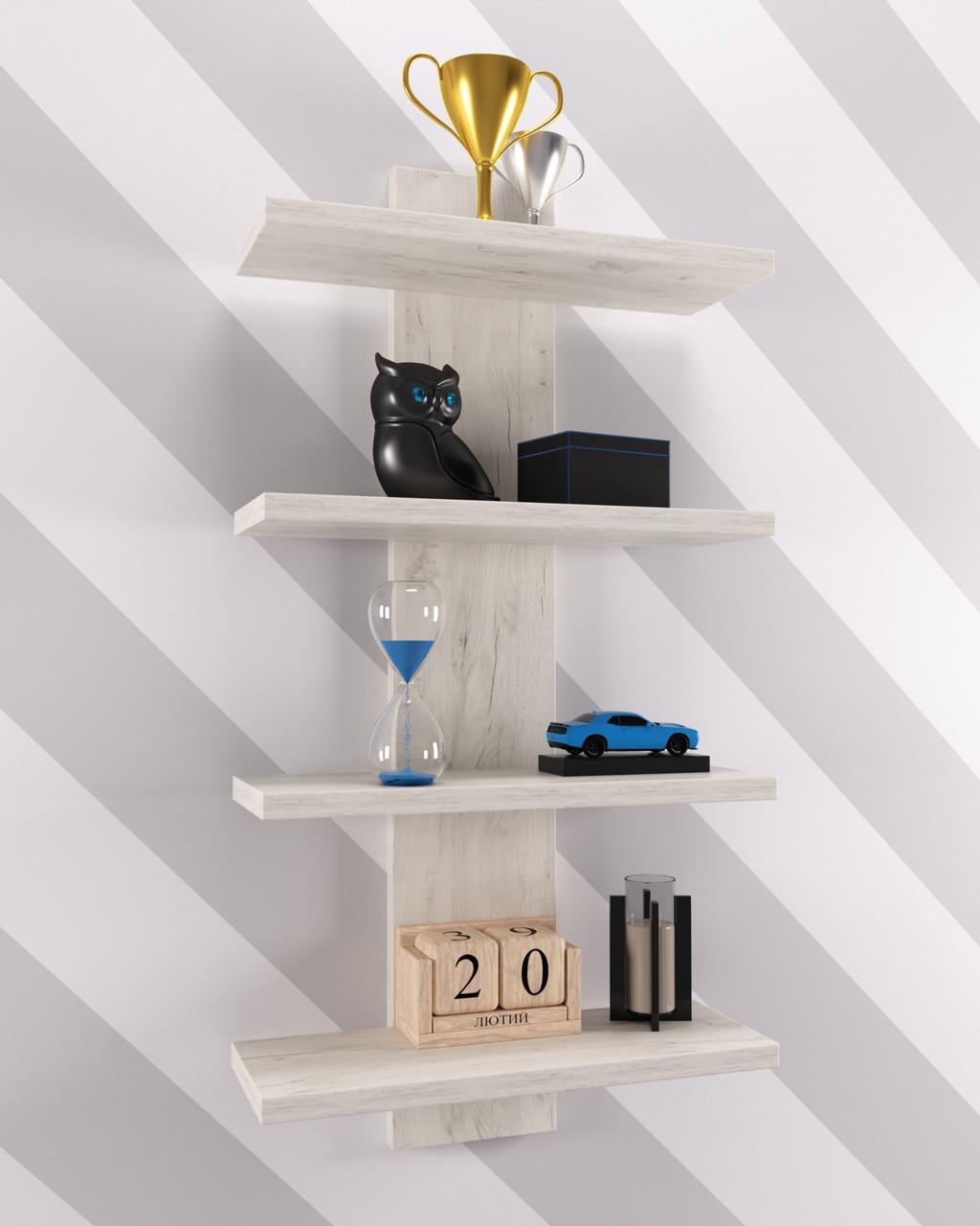 Полка навесная PN-5 Kontinent 35х14х70 см Дуб Крафт Белый (59154849) - фото 3 Полка навесная PN-5 Kontinent 35х14х70 см Дуб Крафт Белый (59154849) - фото 3