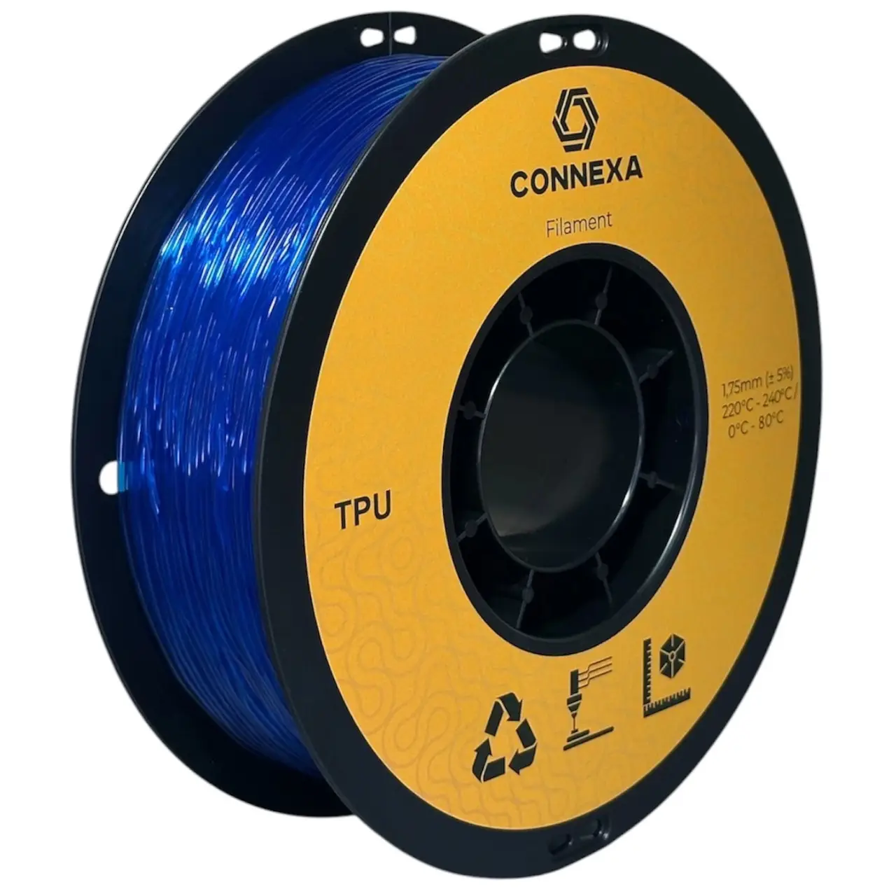 Пластик Connexa TPU 95A 1,75мм 1кг Transparent-Blue