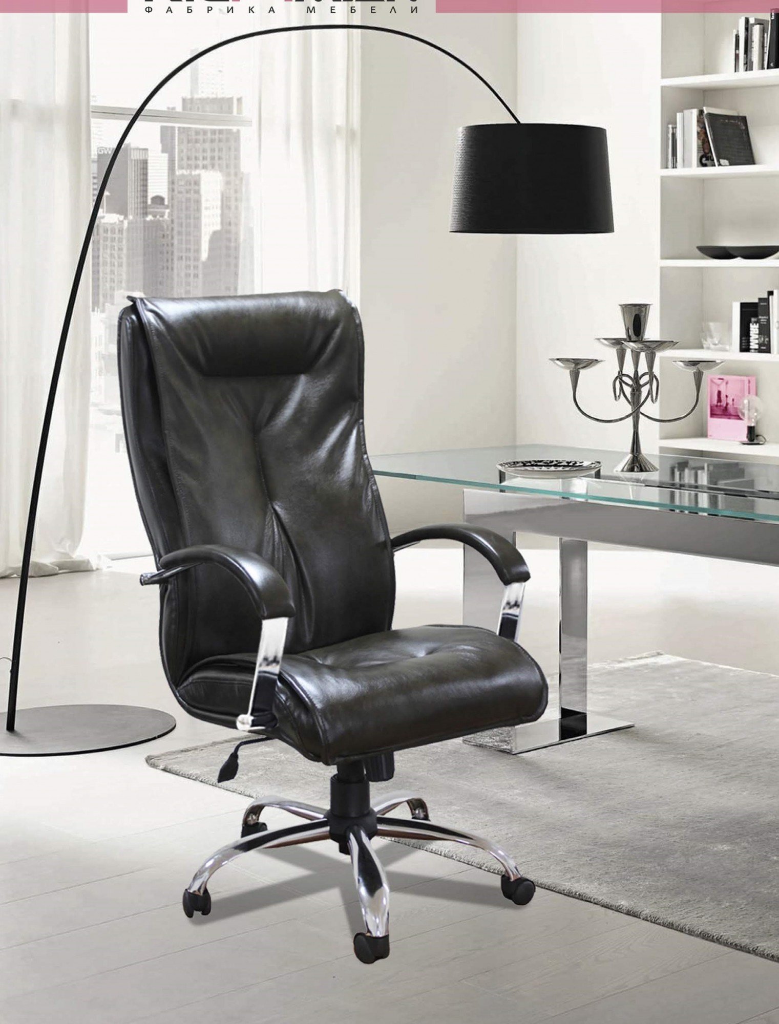 Офисное кресло руководителя Richman Бостон Титан Black Хром М3 MultiBlock Черный