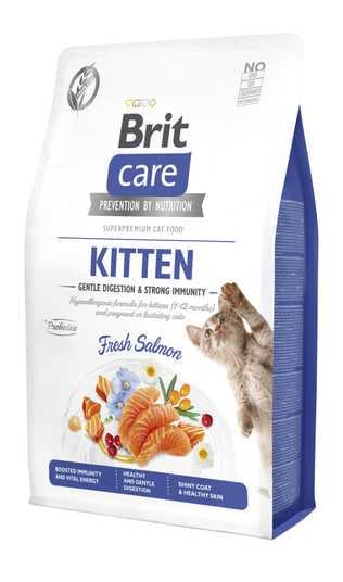 Корм сухой Brit Care Cat Grain Free Kitten Gentle Digestion & Strong Immunity для котят с лососем 400 г (565030)