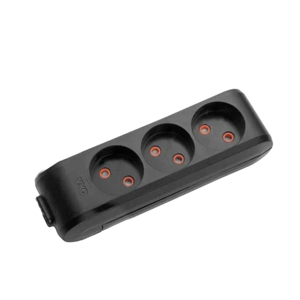 Колодка Viko Multi-Let 3 гнезда без заземления Черный (21711-е)