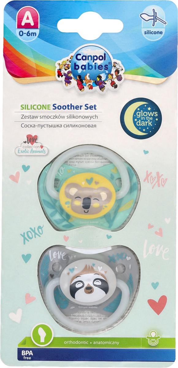 Пустышки Canpol Exotic Animals 0-6 месяцев анатомическая форма 2 шт.