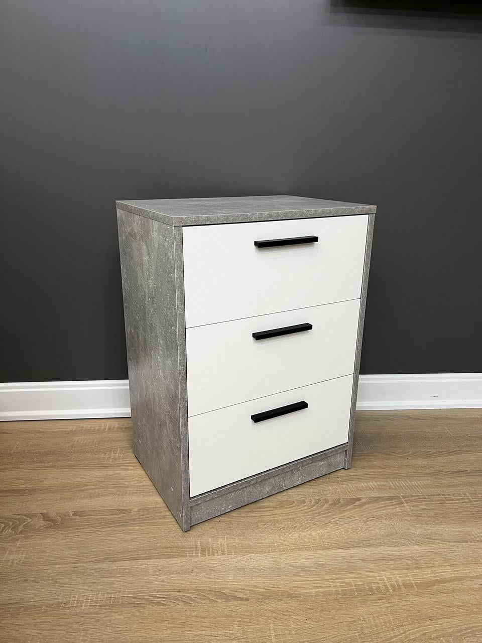 Комод Асті 700х494х354 мм Бетон/Білий