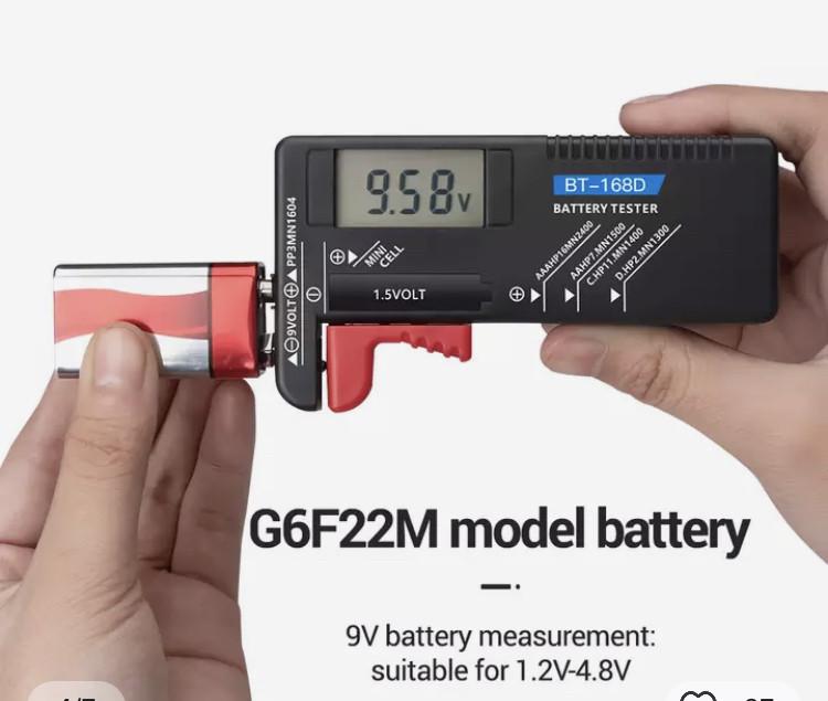 Тестер для перевірки акумуляторів і батарей BT-168 9/1,5 В (1793511985) - фото 4