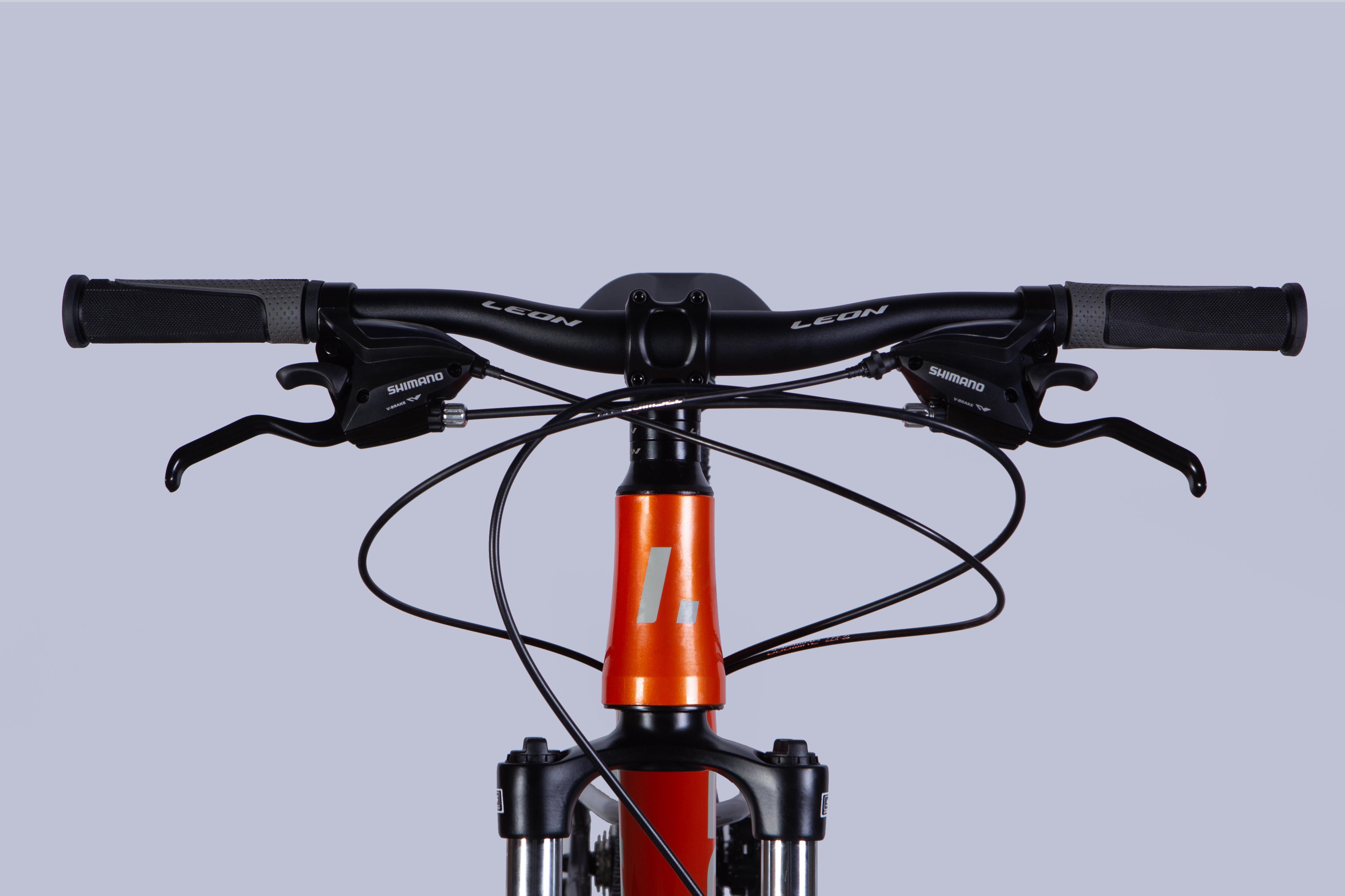 Велосипед Leon 2025 XC 105 DD CS AL 27,5" рама 13" Оранжевый с серебристым (OPS-LN-27,5-027) - фото 4 Велосипед Leon 2025 XC 105 DD CS AL 27,5" рама 13" Оранжевый с серебристым (OPS-LN-27,5-027) - фото 4