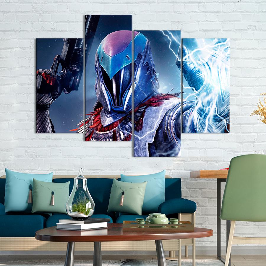 Настенний декор Герой в шлеме и с оружием игра Destiny 2 129x90 см (A151-4)