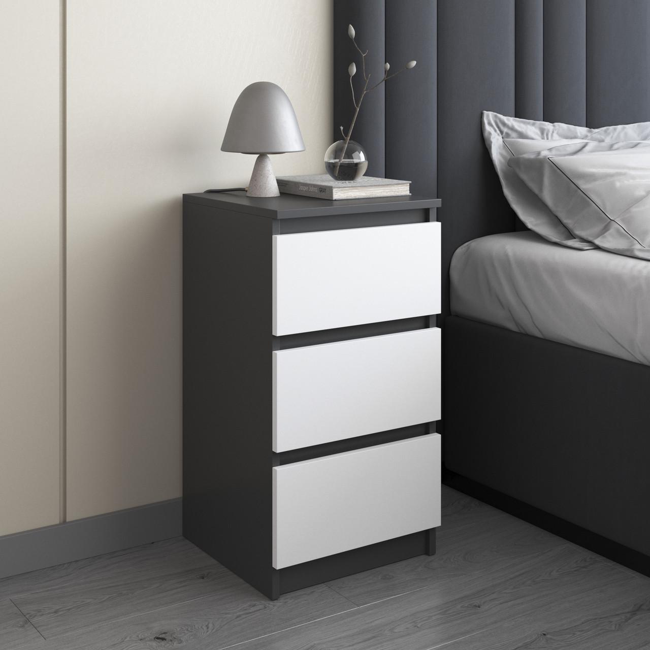 Тумба прикроватная Вайс R-30 400х400х760 мм Антрацит/Белый фасад (30642568) Тумба прикроватная Вайс R-30 400х400х760 мм Антрацит/Белый фасад (30642568)