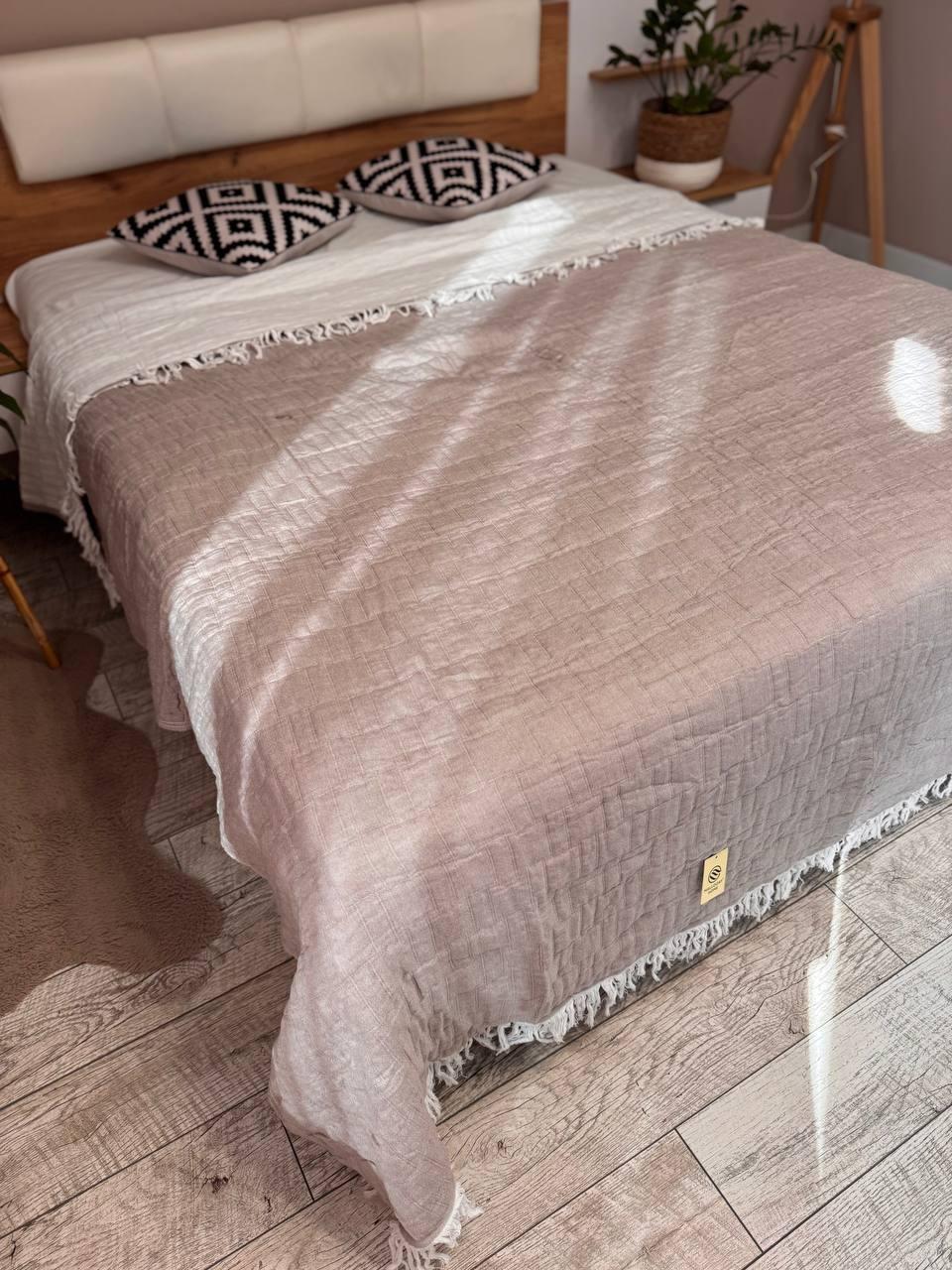 Покрывало муслиновое евро 200х230 Пудровый (П4К-al-muslin25-002)