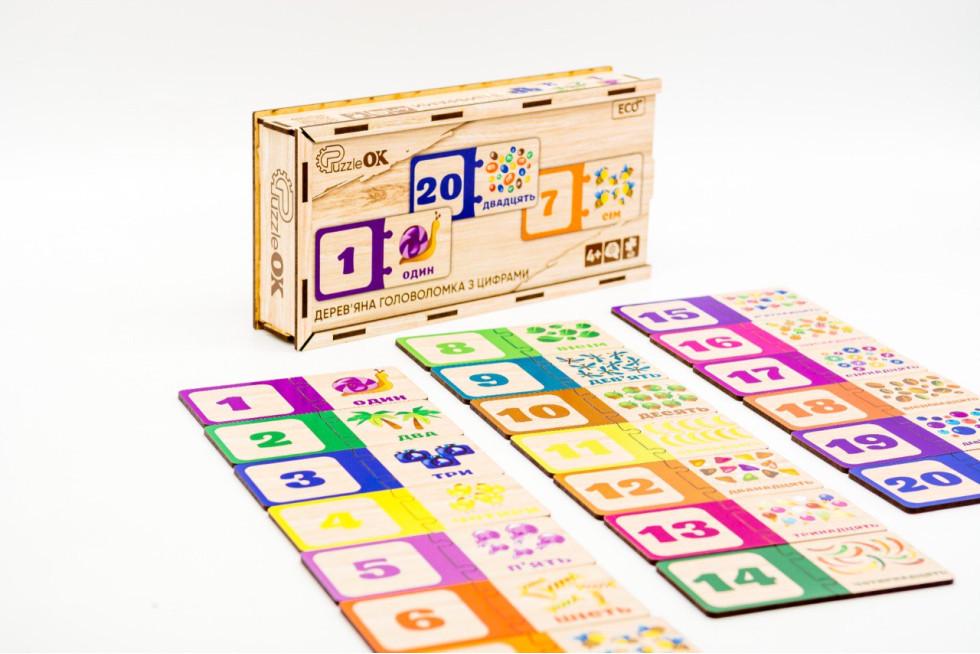 Сортер пазл головоломка дерев'яна дитяча розвиваюча PuzzleOK Цифри Сортер пазл головоломка дерев'яна дитяча розвиваюча PuzzleOK Цифри