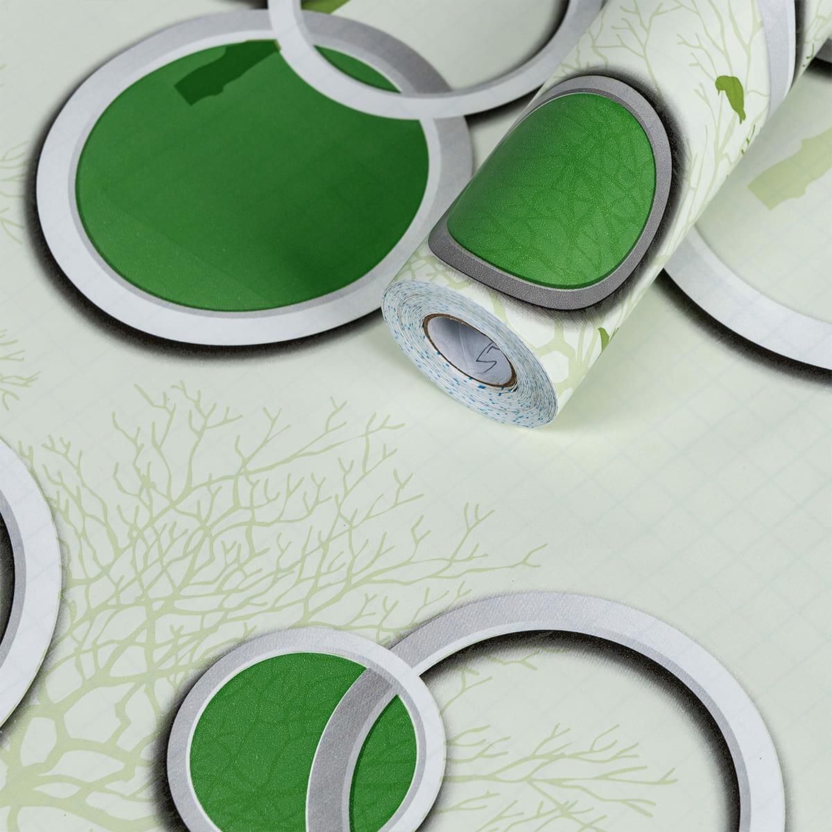 Пленка самоклеящаяся на бумажной основе Черные и зеленые деревья 0,45х10 м х 0,07 мм (SW-00002440)