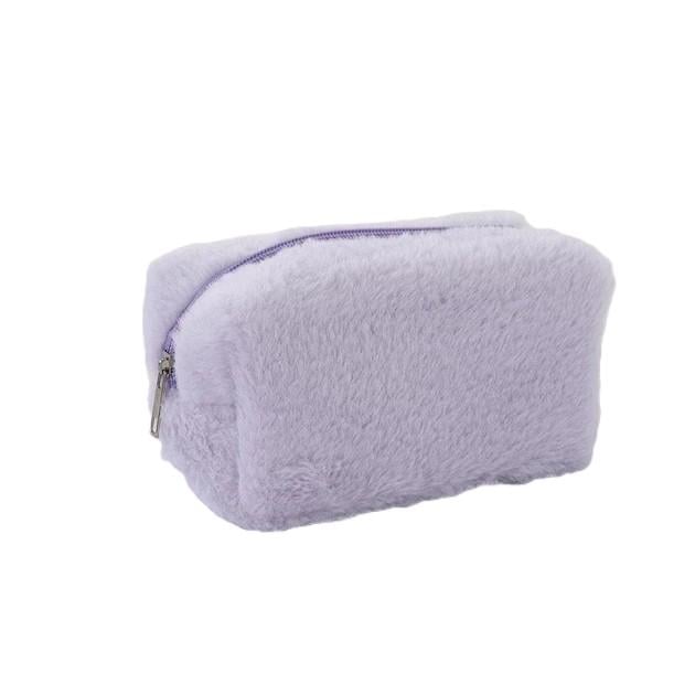 Косметичка пушистая подарок Сиреневый (2919558416)