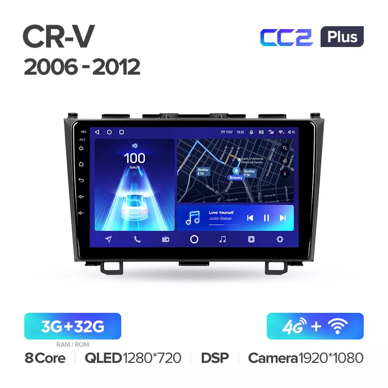 Автомагнитола штатная Teyes для Honda CRV CR-V 3 RE 2006-2012 Android CC2-PLUS 3+32G Wi-Fi (1404000293) - фото 2