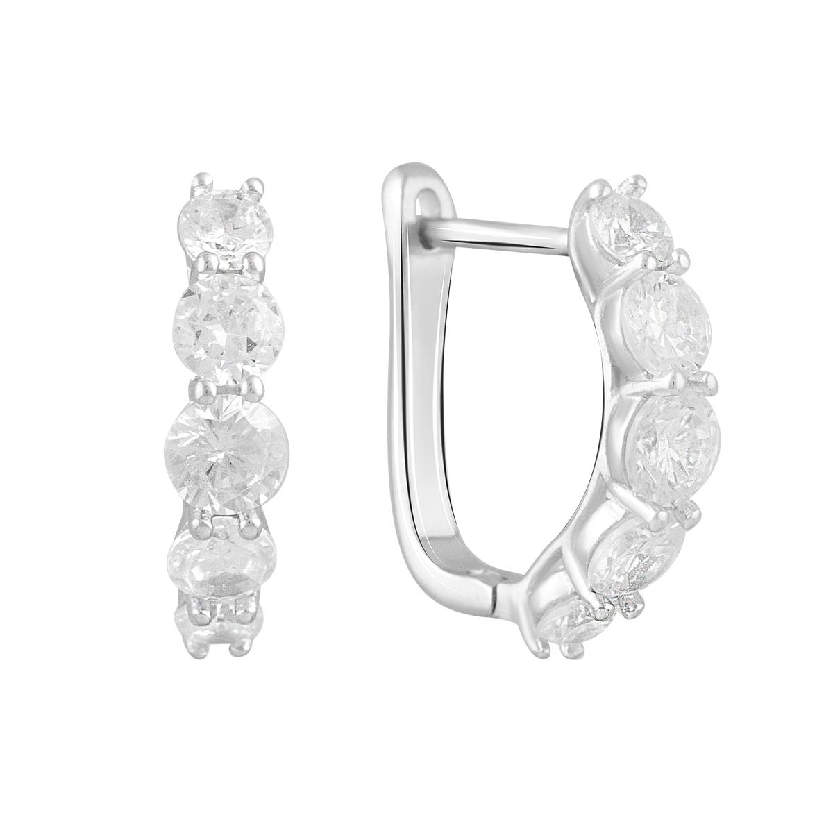 Серьги серебряные с фианитами (2130444)