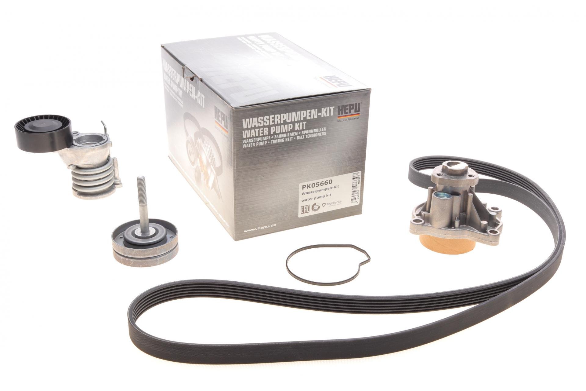 Комплект ременя генератора та помпа Hepu VW Skoda Rapid/ Roomster/VW Polo 1.2 06-6PK1873 +AC PK05660